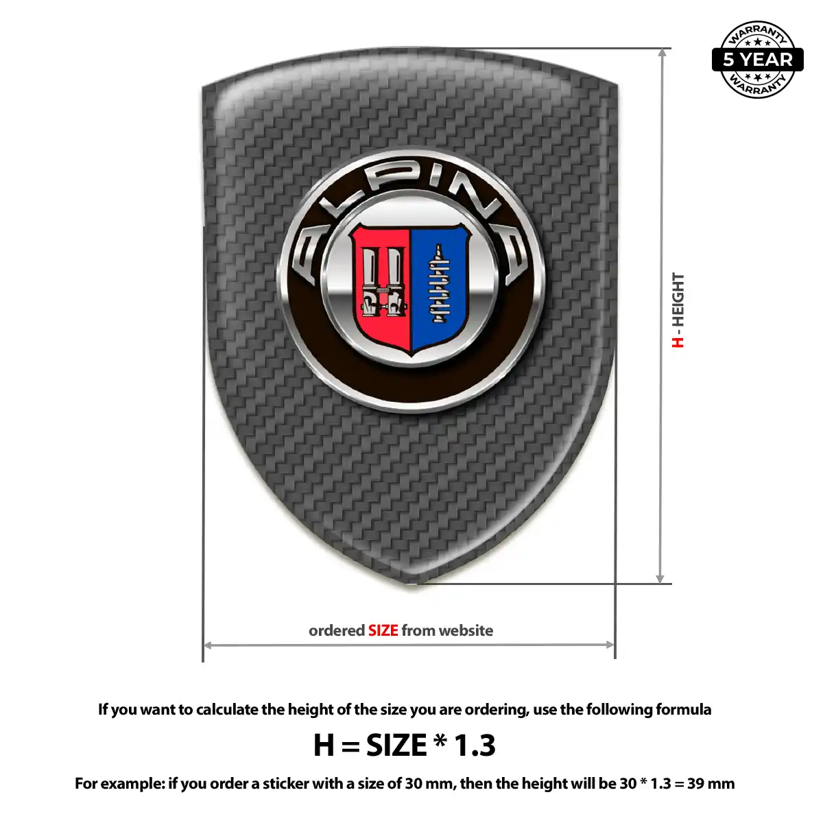 BMW Alpina 3D Resin Sticker Refined Design
