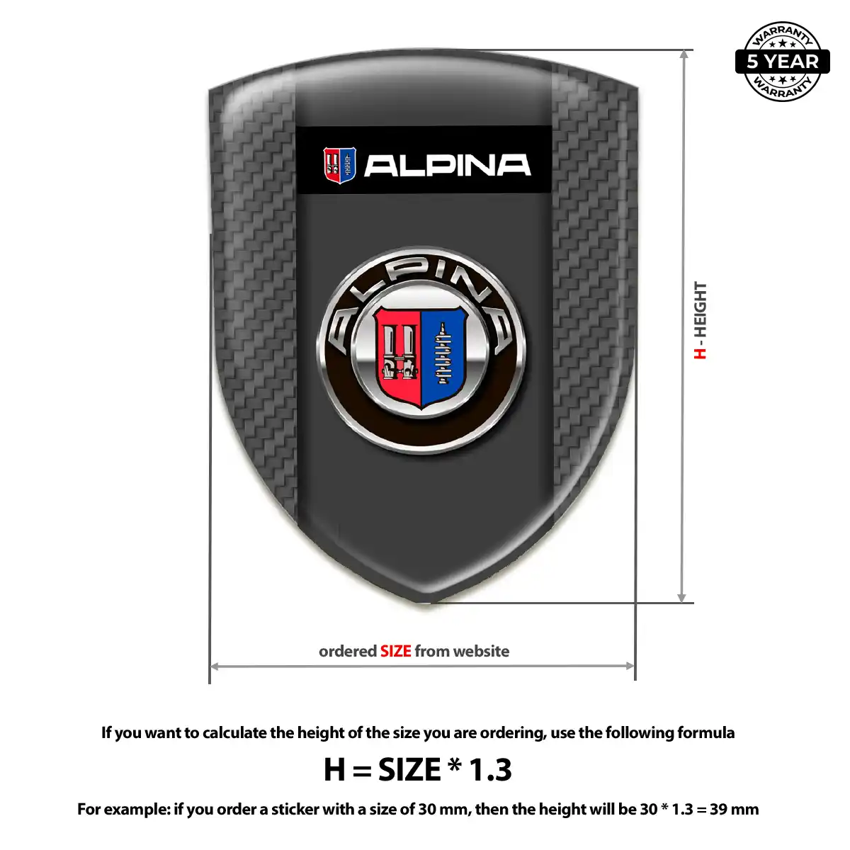 BMW Alpina 3D Resin Sticker Sleek Style