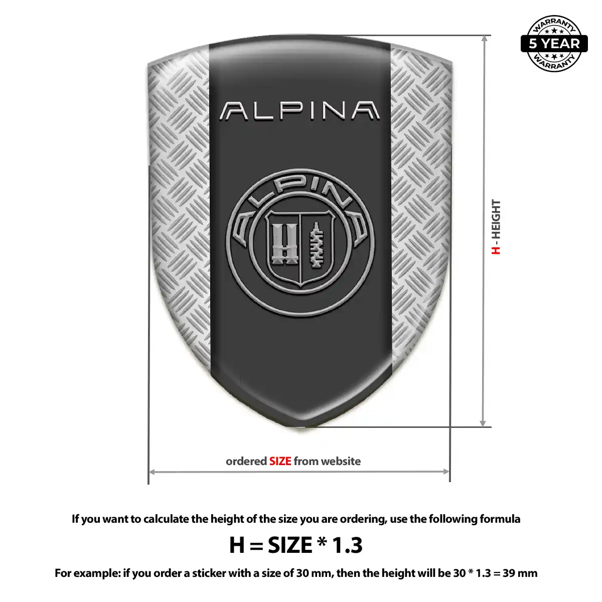 BMW Alpina Automotive Emblem Sticker Elite Finish