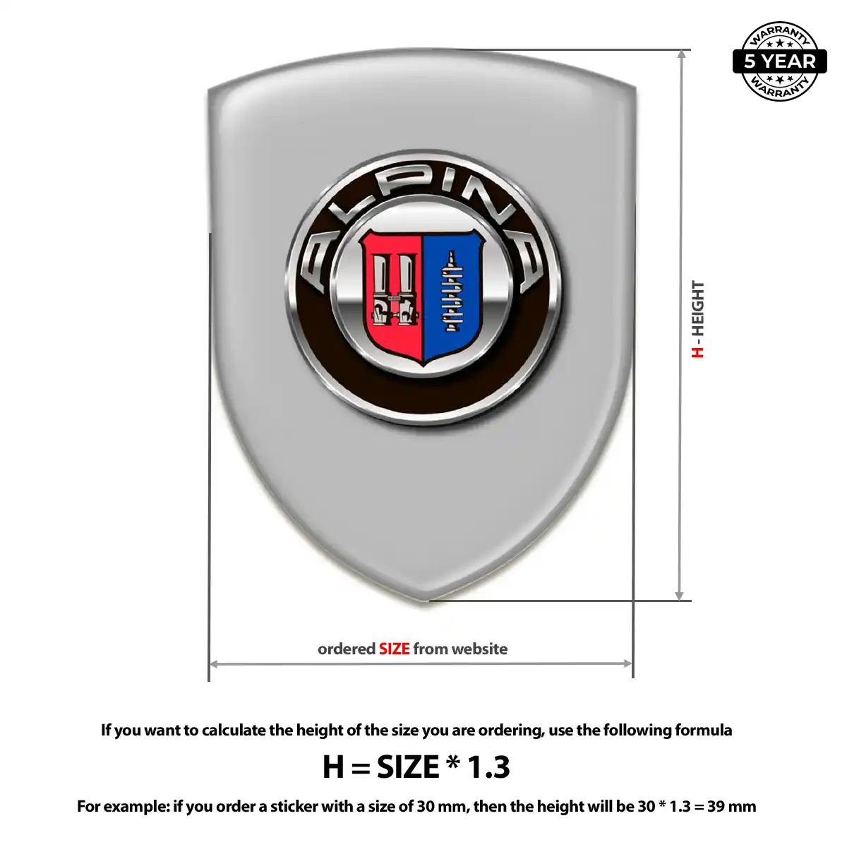 BMW Alpina Automotive Resin Decal Elite Finish
