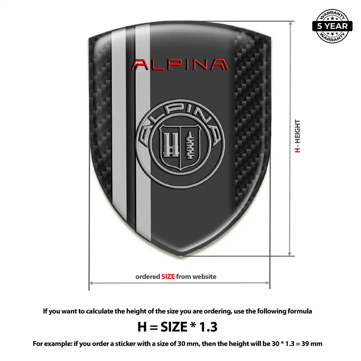 BMW Alpina Automotive Resin Decal Refined Design