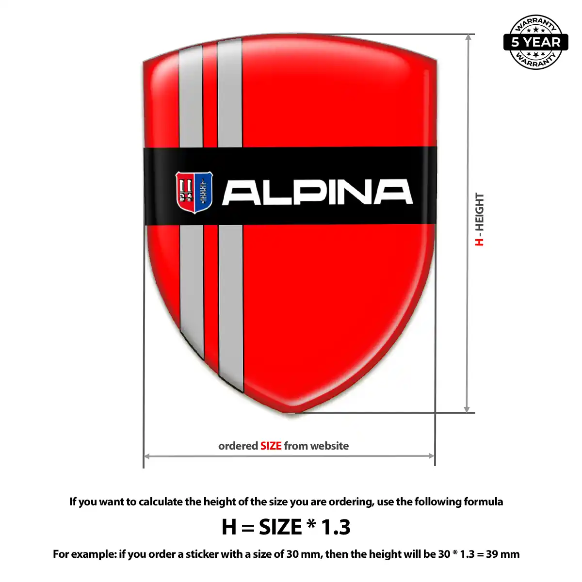 BMW Alpina Automotive Resin Decal Sleek Style