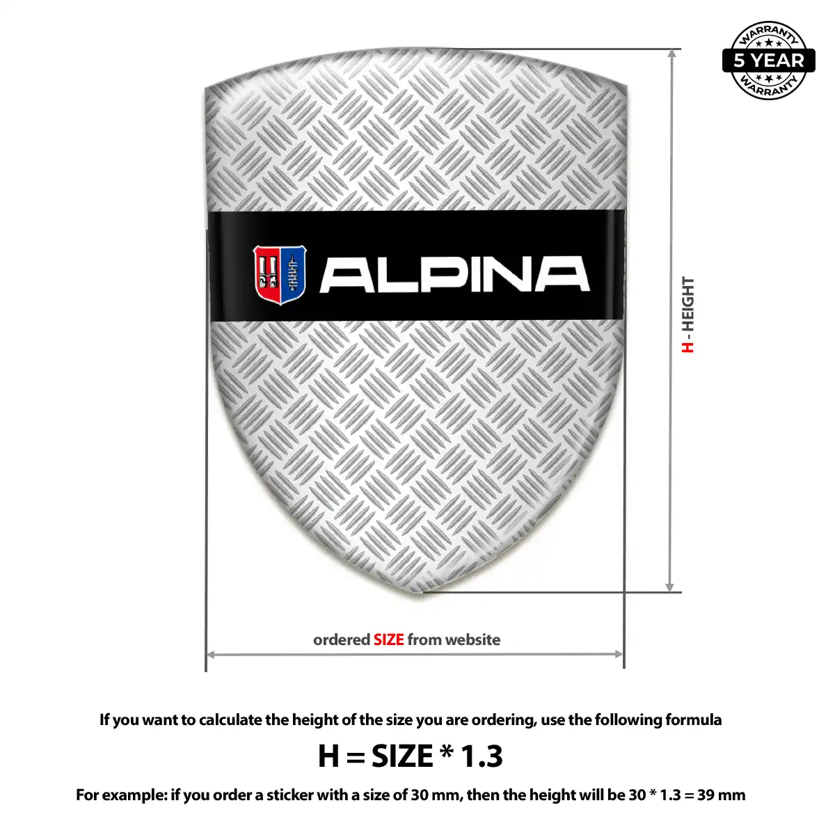 BMW Alpina Car Badge Sticker Elite Finish