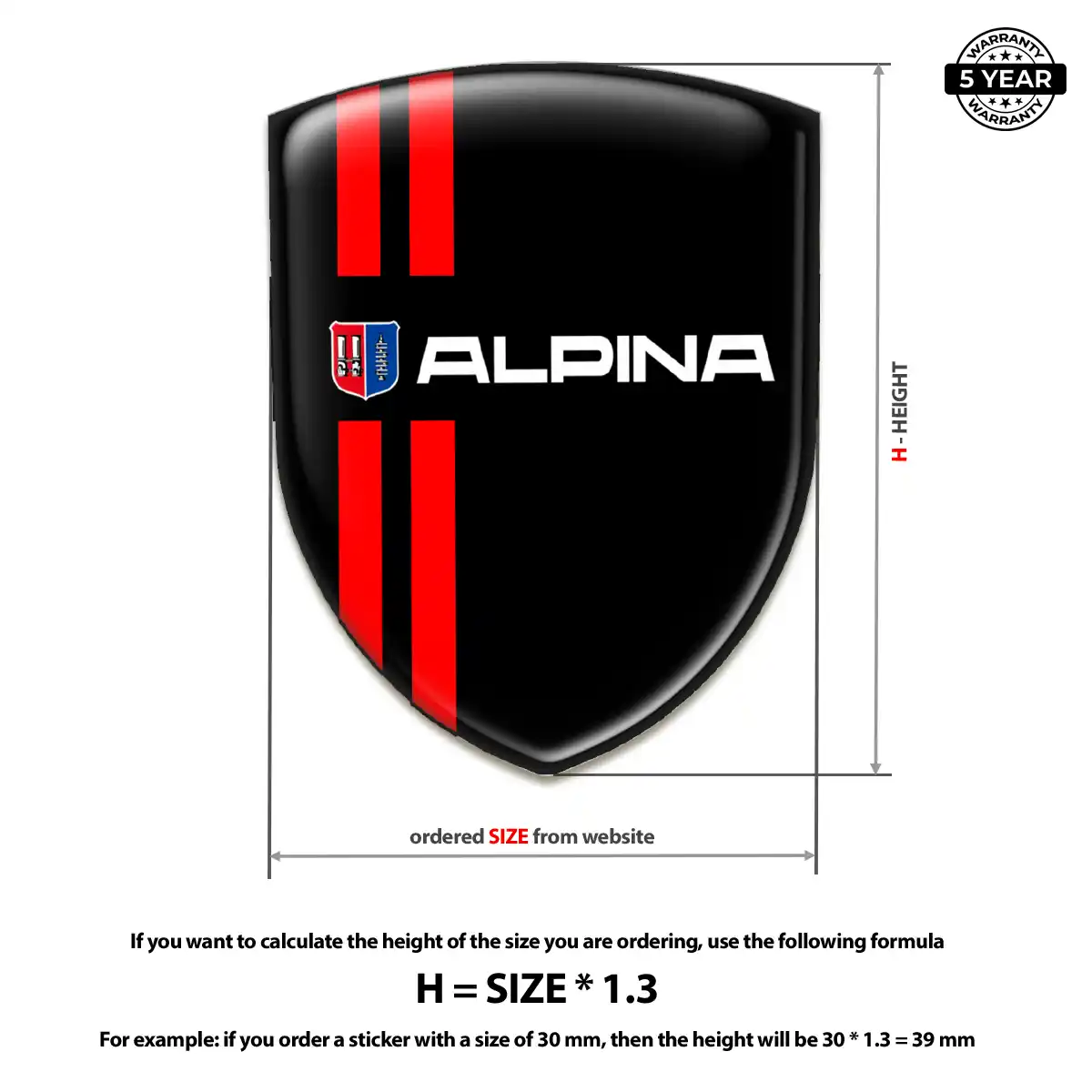 BMW Alpina Car Badge Sticker Refined Design