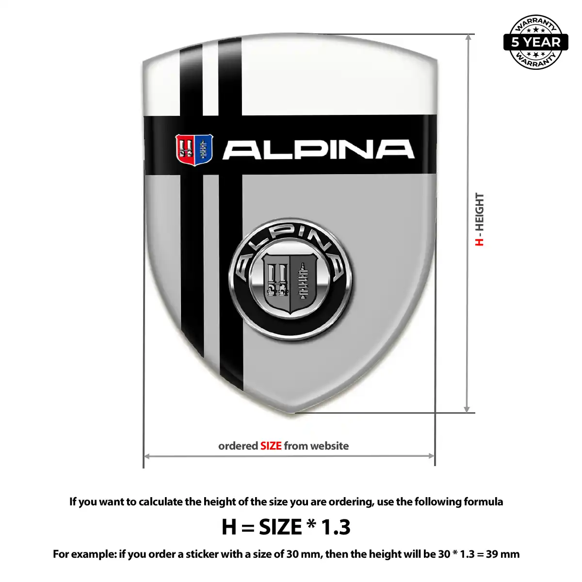 BMW Alpina Car Badge Sticker Sleek Style