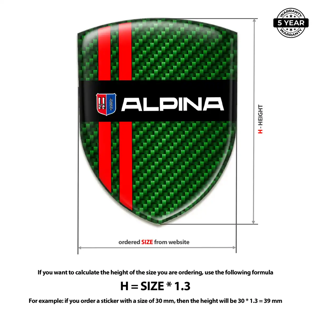 BMW Alpina Car Emblem Decal Elite Finish