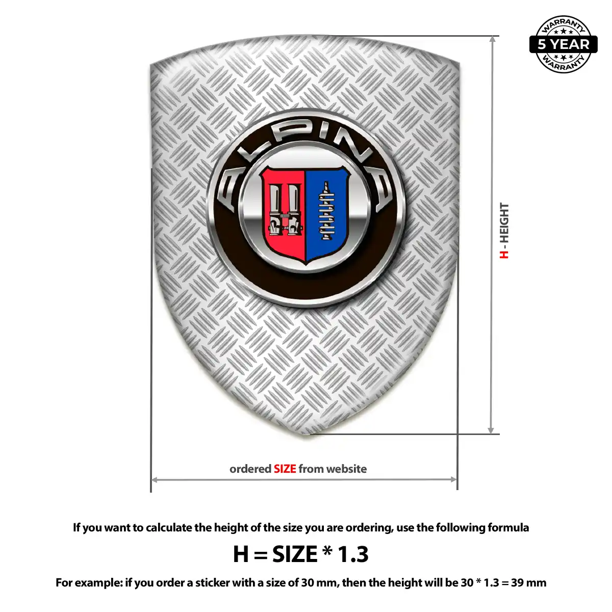 BMW Alpina Car Emblem Overlay Elite Finish