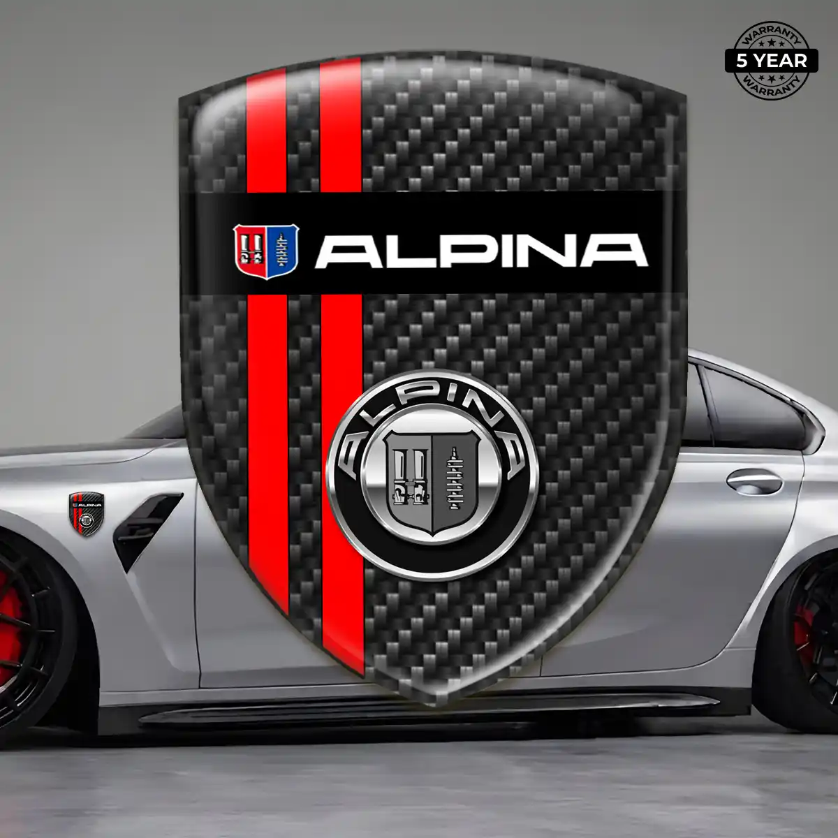 BMW Alpina Car Emblem Overlay Refined Design