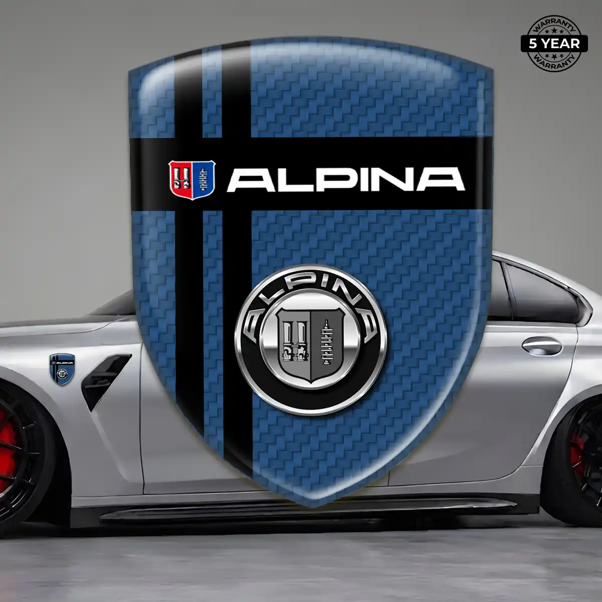 BMW Alpina Car Emblem Overlay Sleek Style