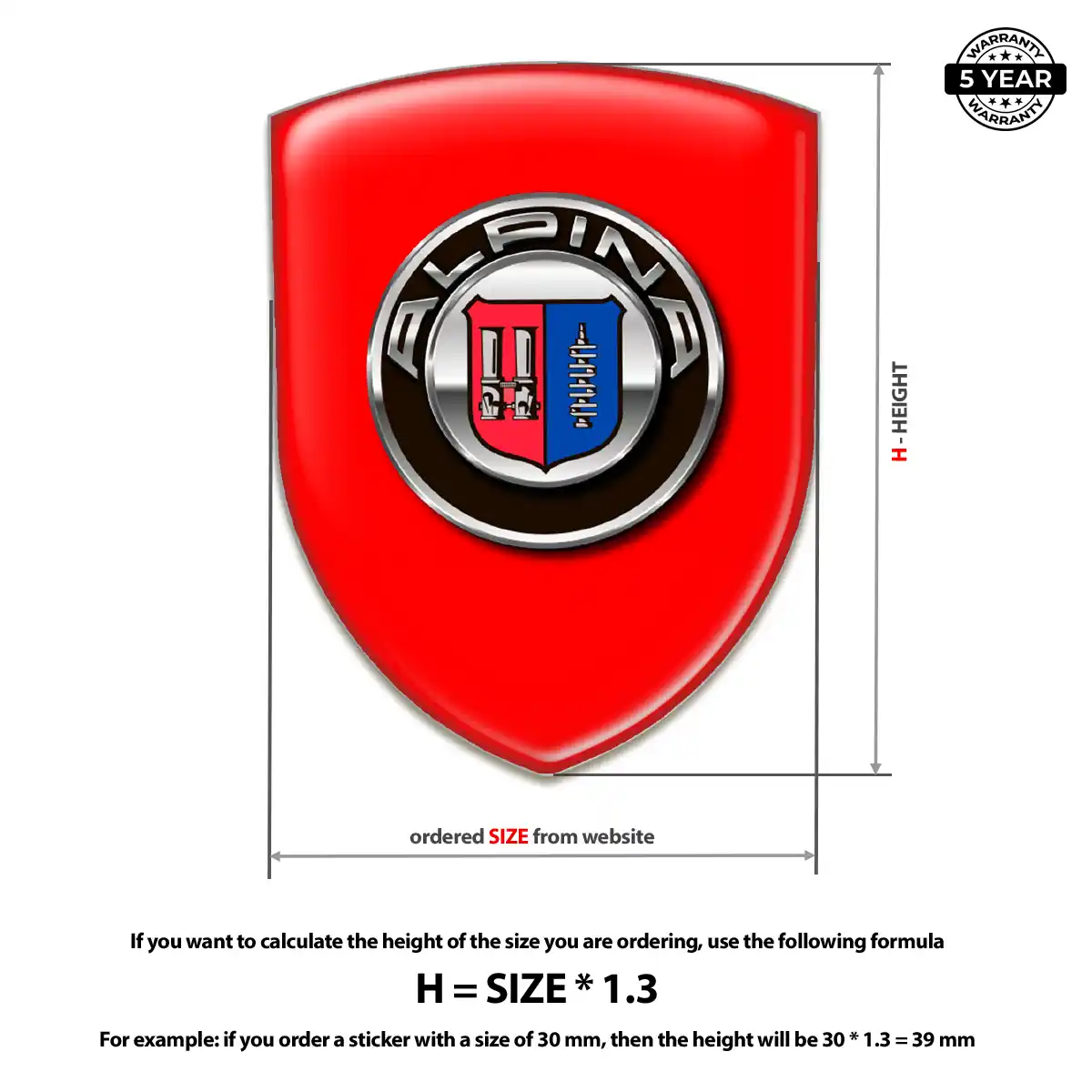 BMW Alpina Car Emblem Sticker Elite Finish