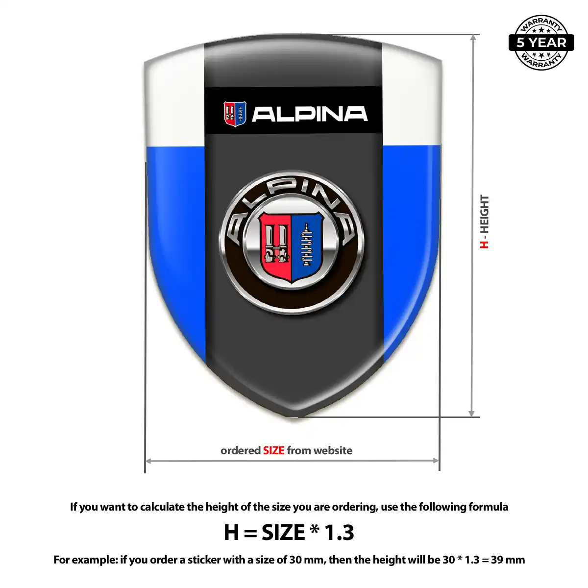 BMW Alpina Car Logo Decal Elite Finish