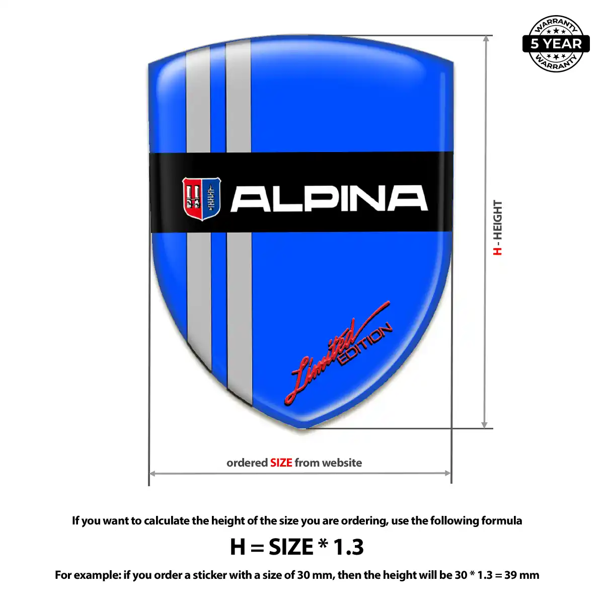 BMW Alpina Domed Badge Elite Finish