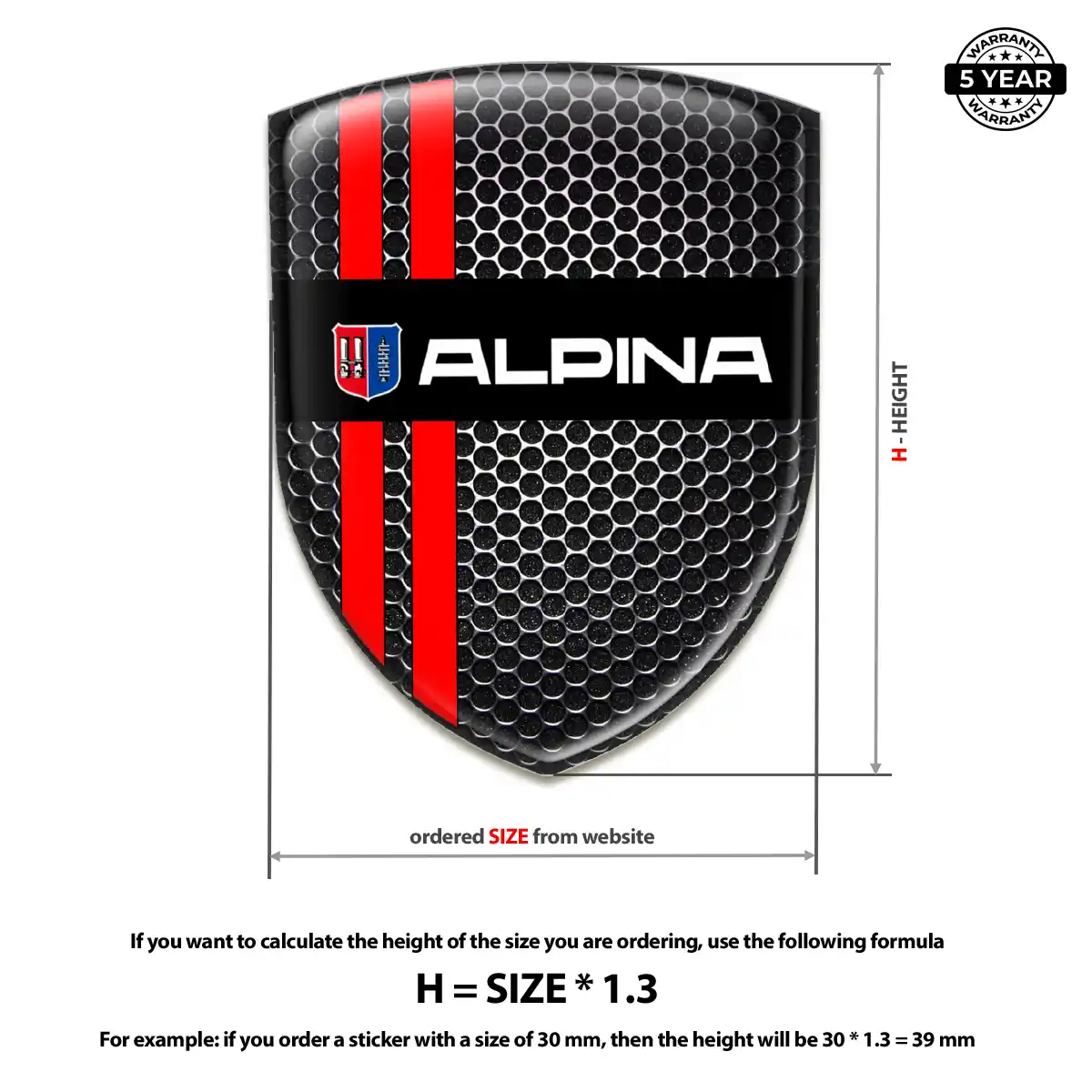 BMW Alpina Domed Car Sticker Elite Finish