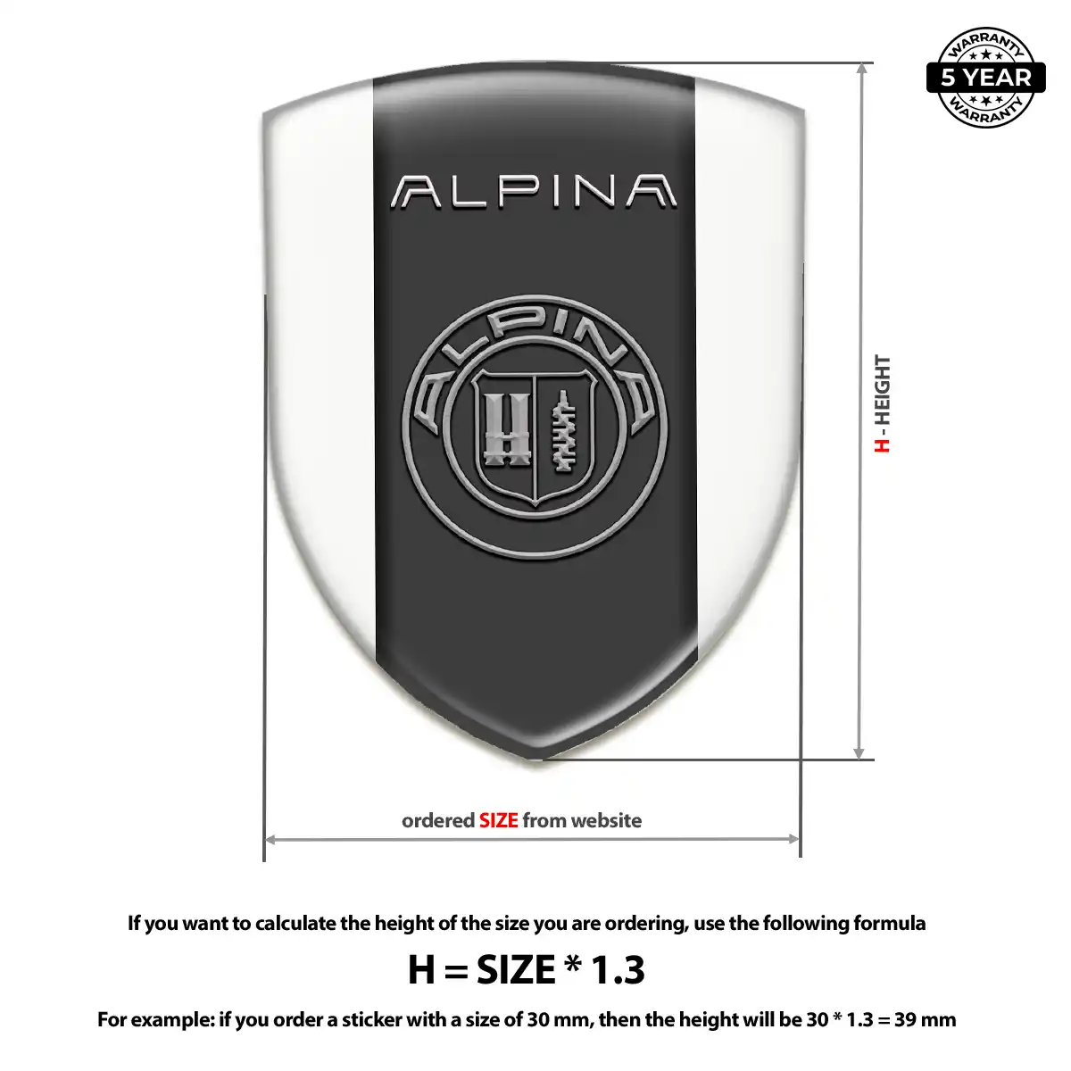 BMW Alpina Domed Car Sticker Refined Design