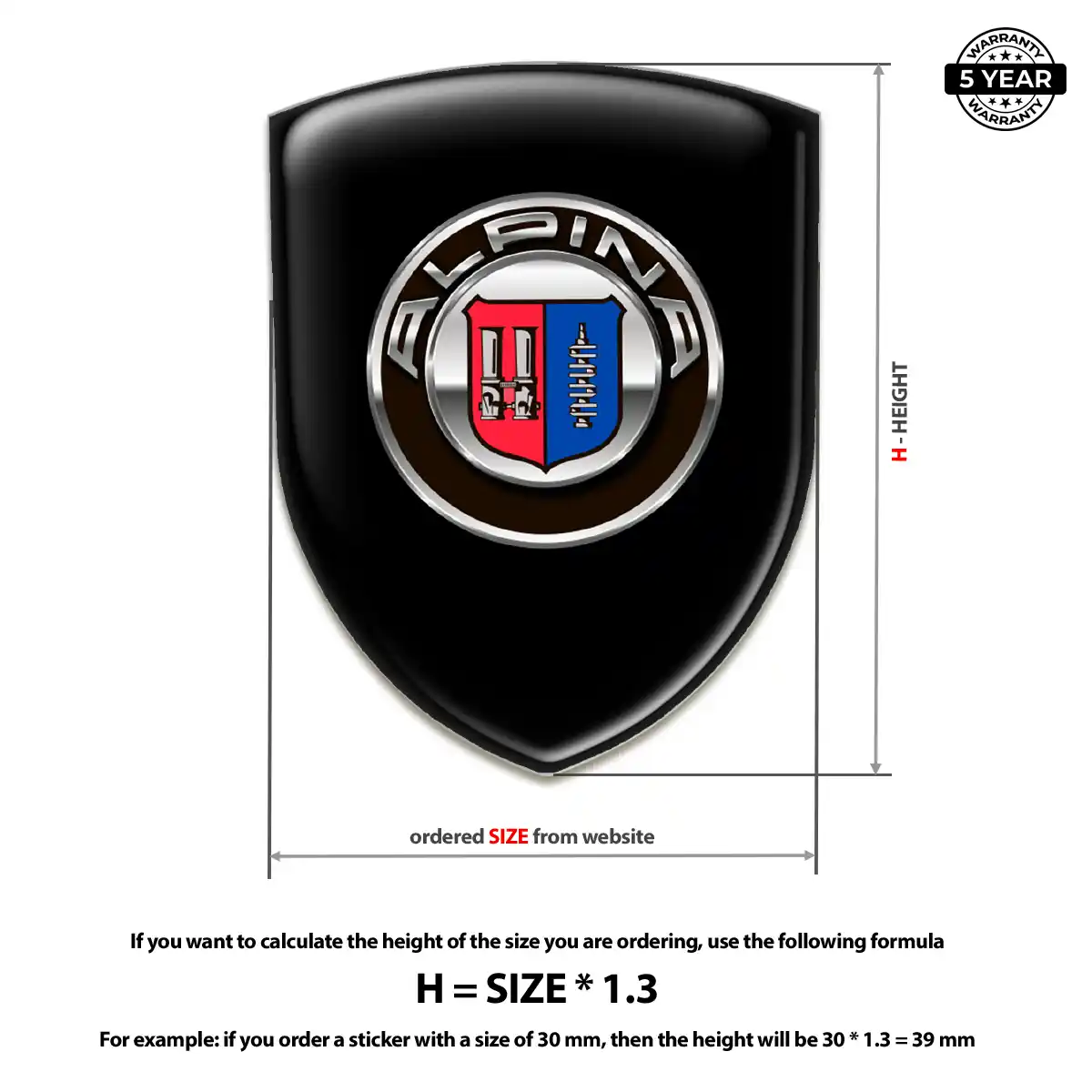 BMW Alpina Domed Car Sticker Sleek Style