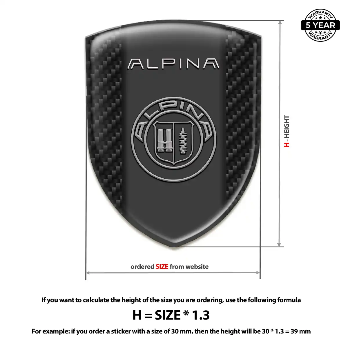 BMW Alpina Domed Decal Elite Finish