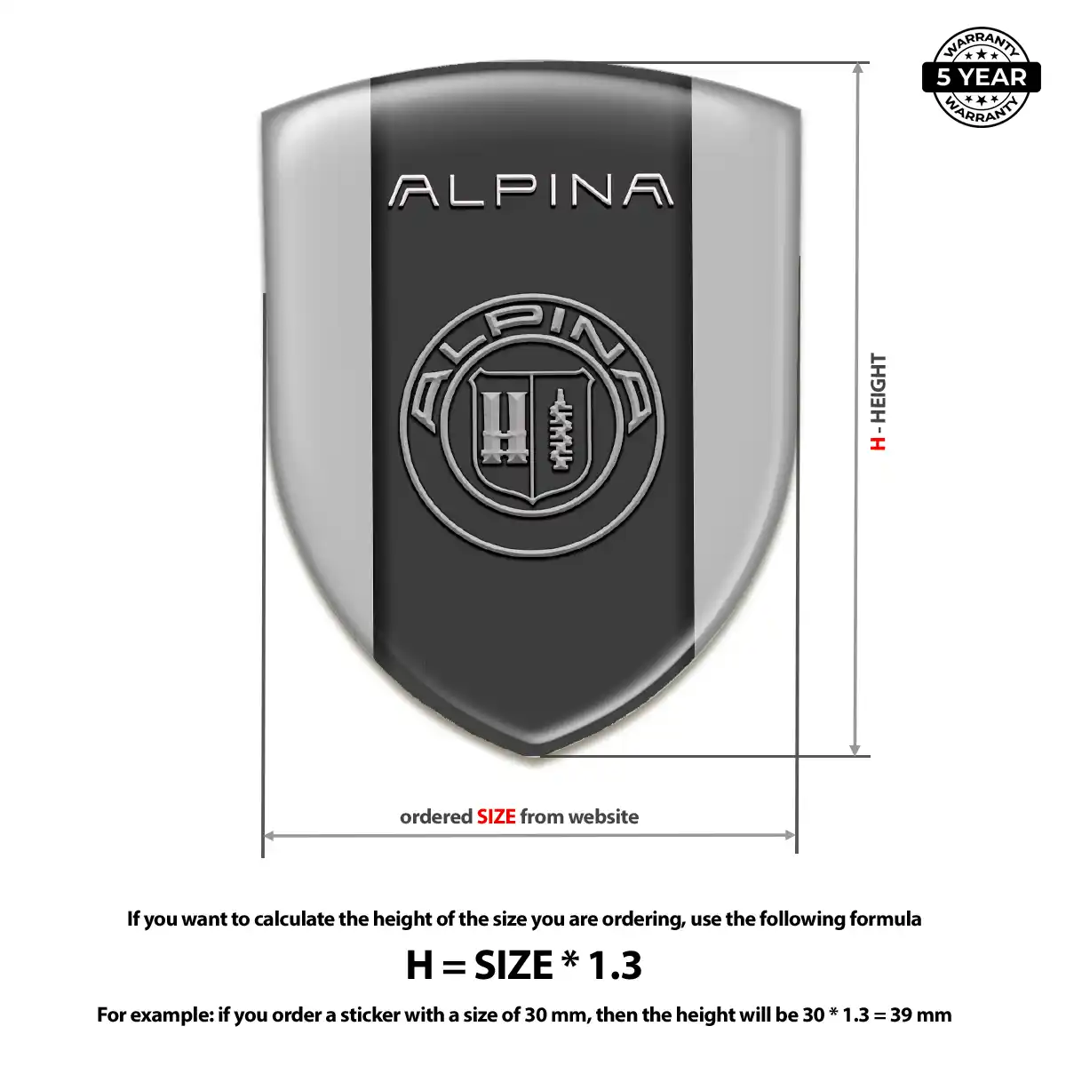 BMW Alpina Domed Emblem Elite Finish