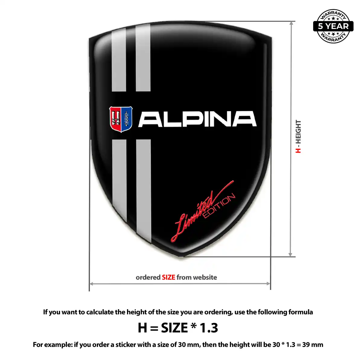 BMW Alpina Domed Logo Decal Refined Design