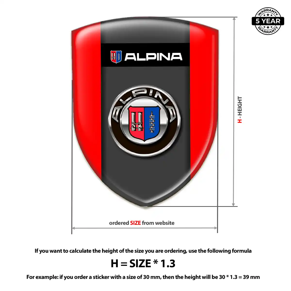 BMW Alpina Domed Logo Decal Sleek Style
