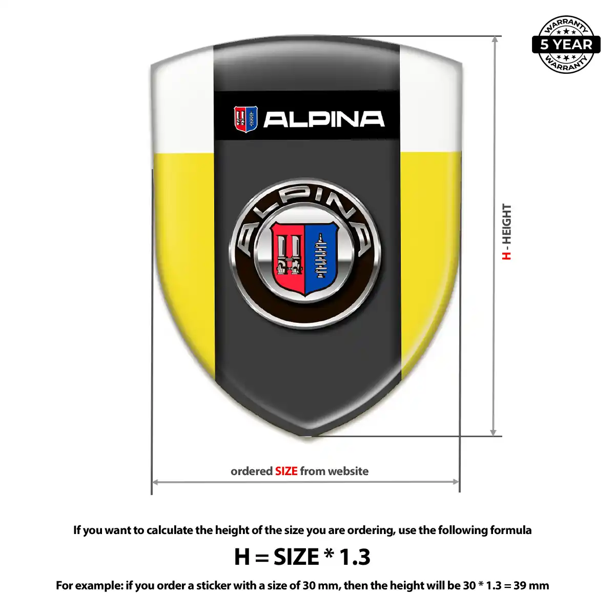 BMW Alpina Domed Logo Sticker Refined Design