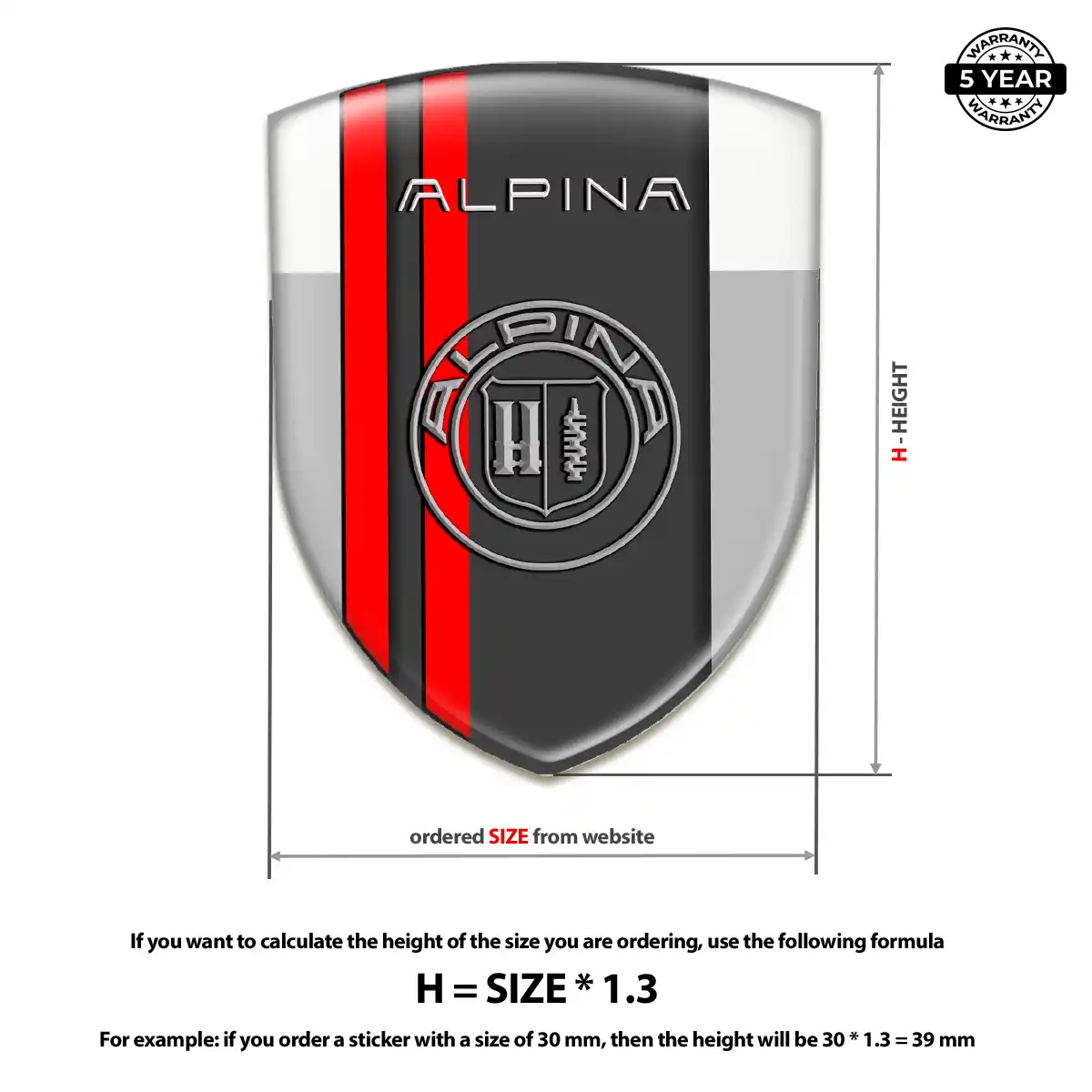 BMW Alpina Domed Logo Sticker Sleek Style