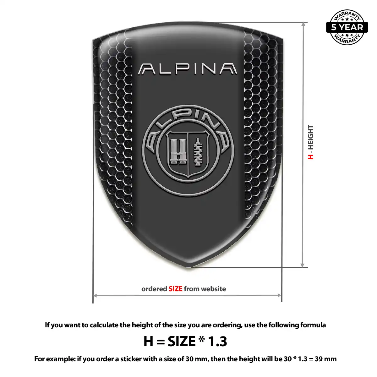 BMW Alpina Emblem Badge Logo Elite Finish