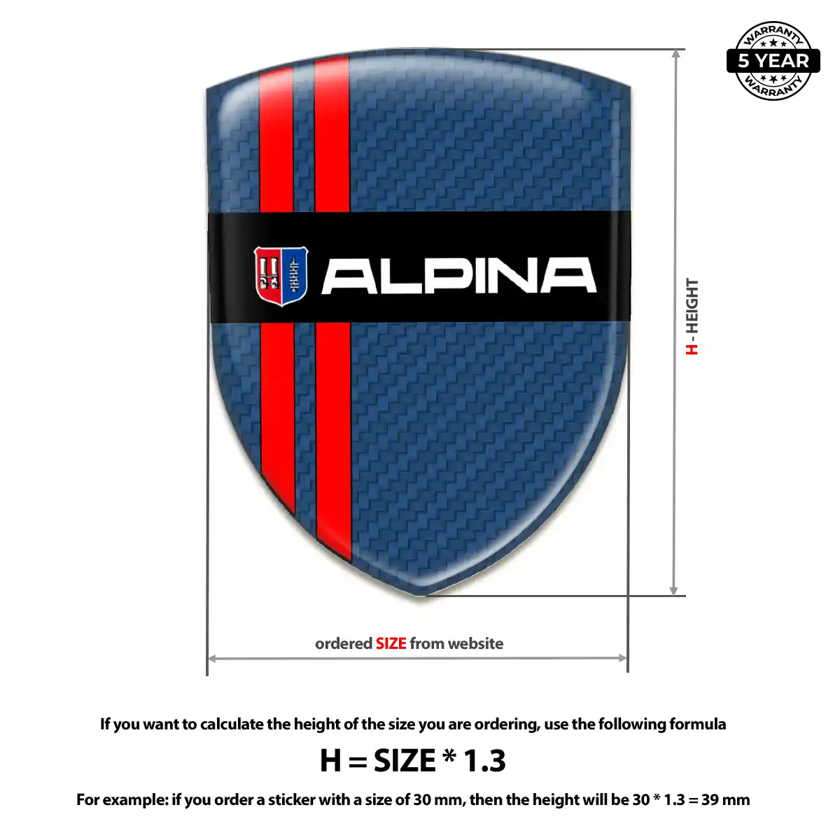 BMW Alpina Emblem Crest Elite Finish