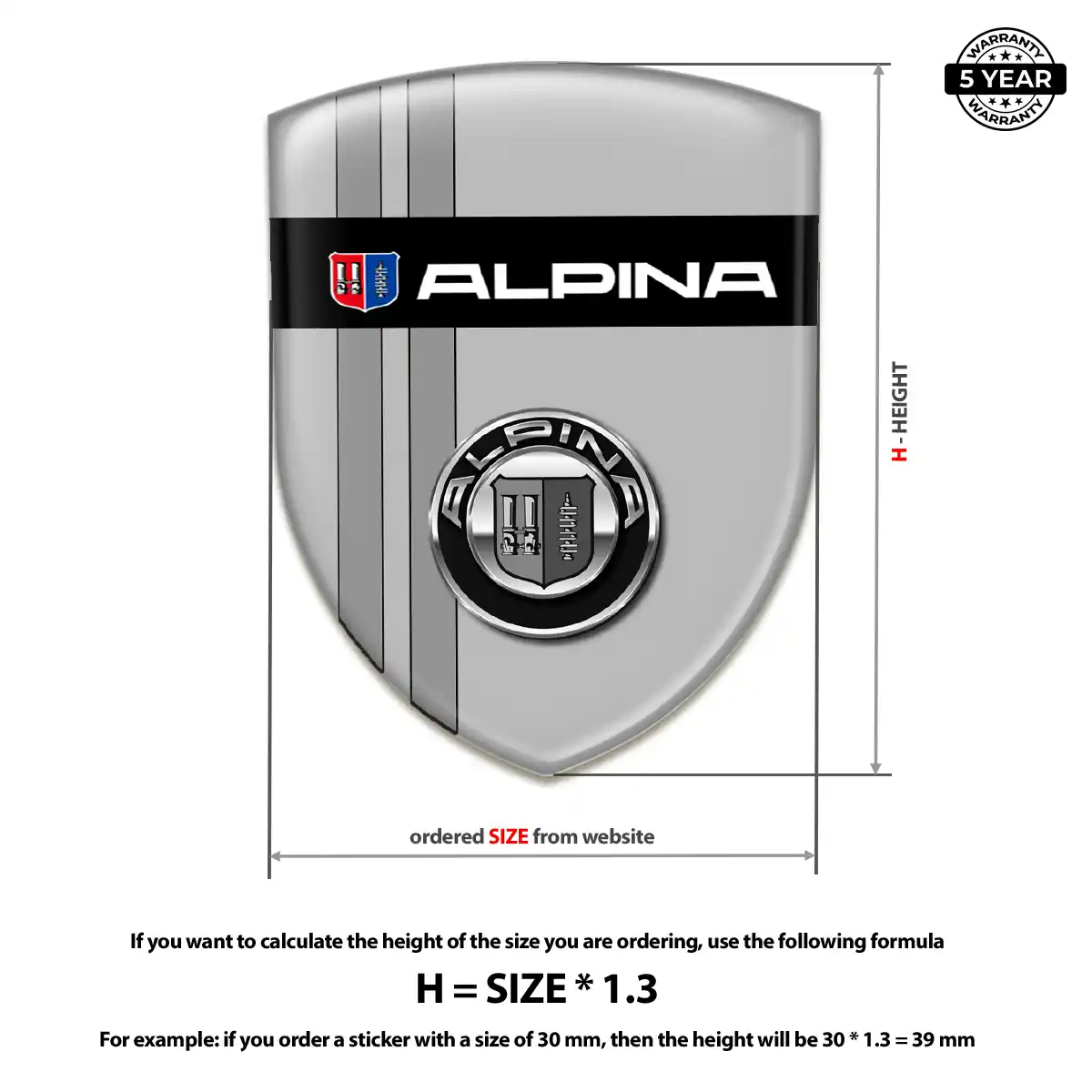 BMW Alpina Emblem Domed Badge Elite Finish