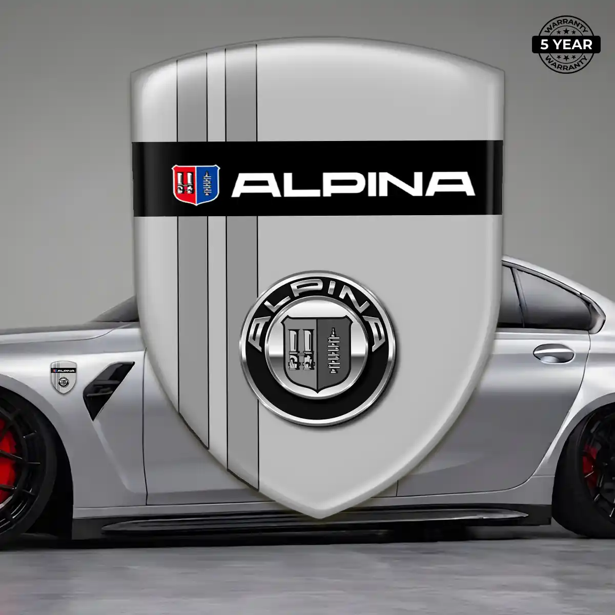 BMW Alpina Emblem Domed Badge Elite Finish