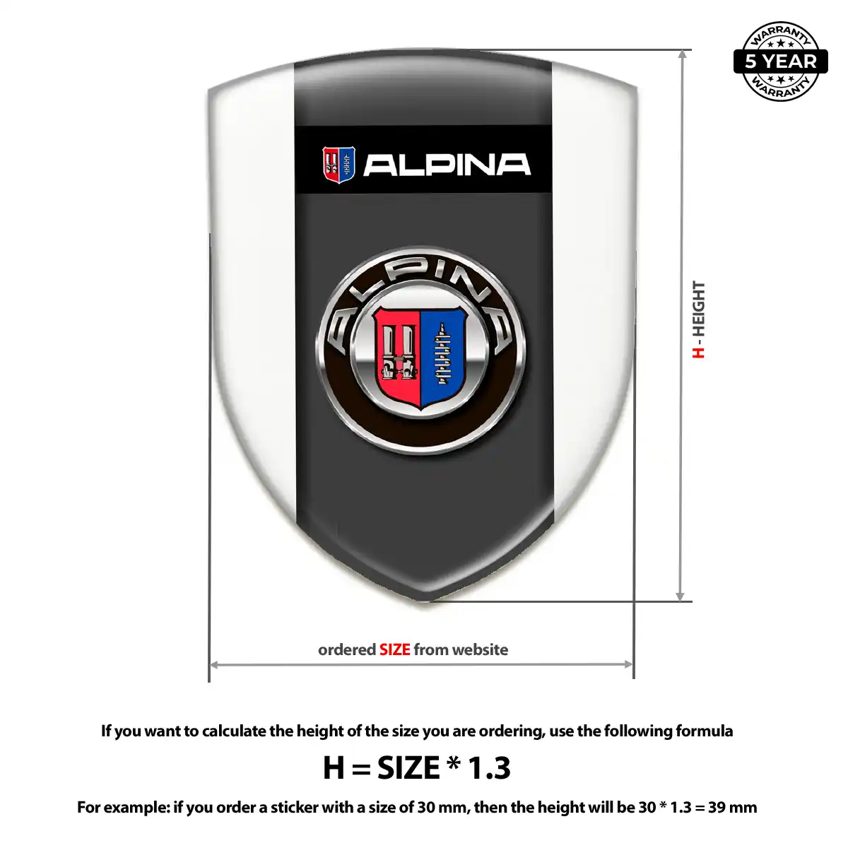 BMW Alpina Emblem Domed Badge Refined Design