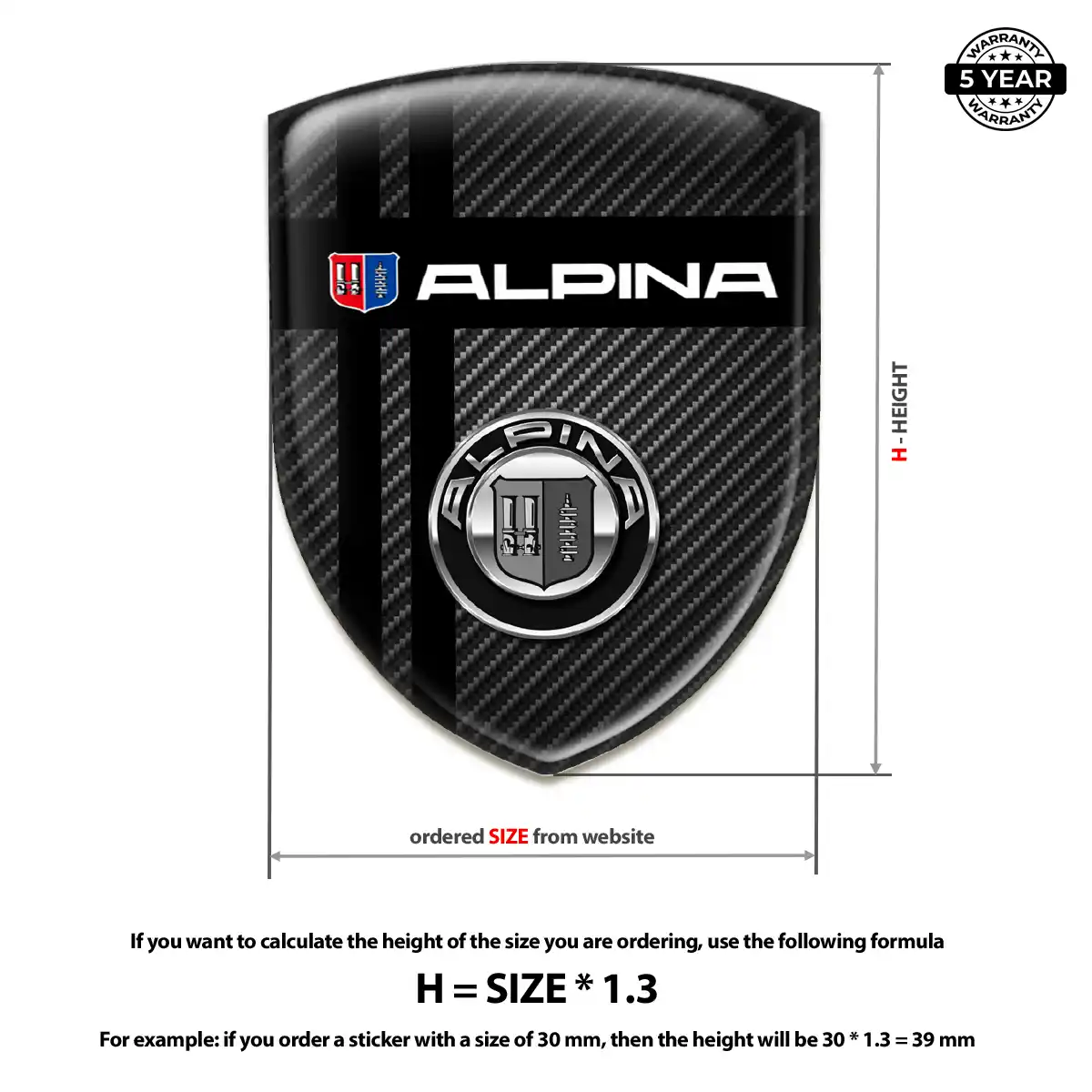 BMW Alpina Emblem Domed Badge Sleek Style