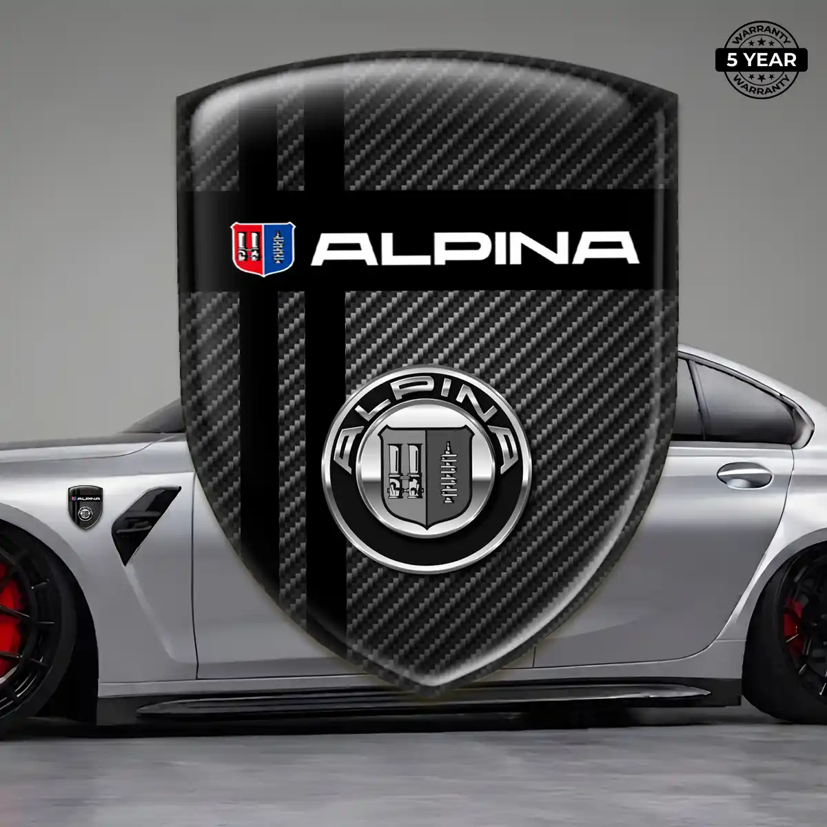BMW Alpina Emblem Domed Badge Sleek Style
