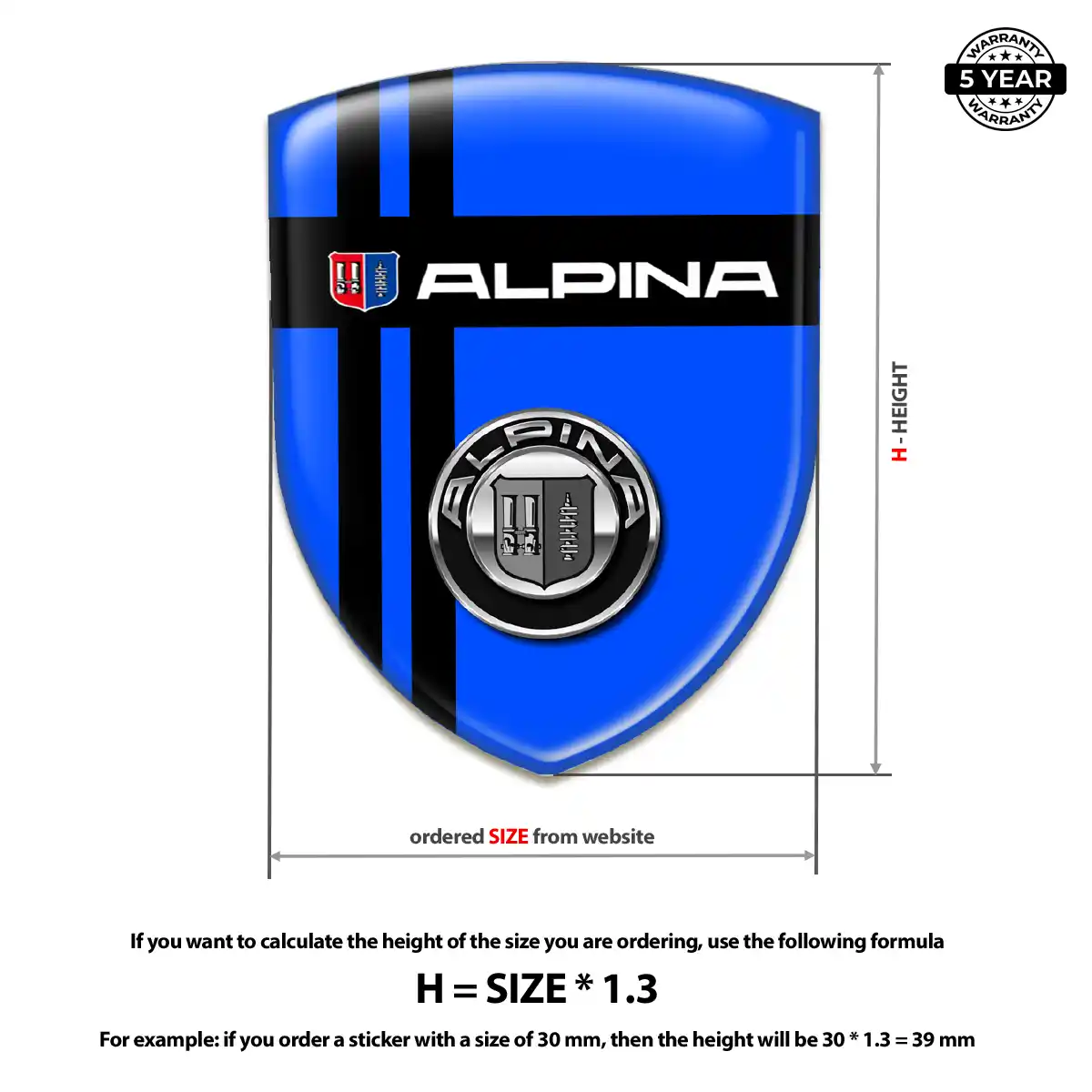 BMW Alpina Emblem Logo Badge Elite Finish