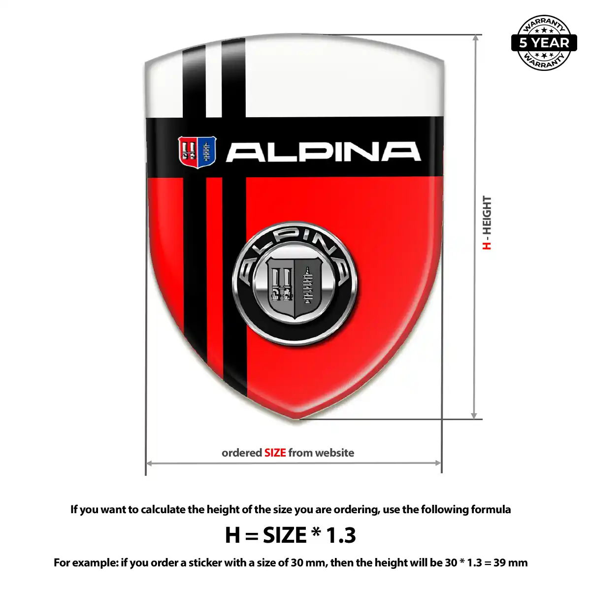 BMW Alpina Epoxy Domed Sticker Elite Finish