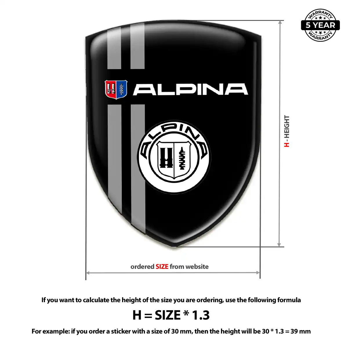 BMW Alpina Epoxy Domed Sticker Refined Design