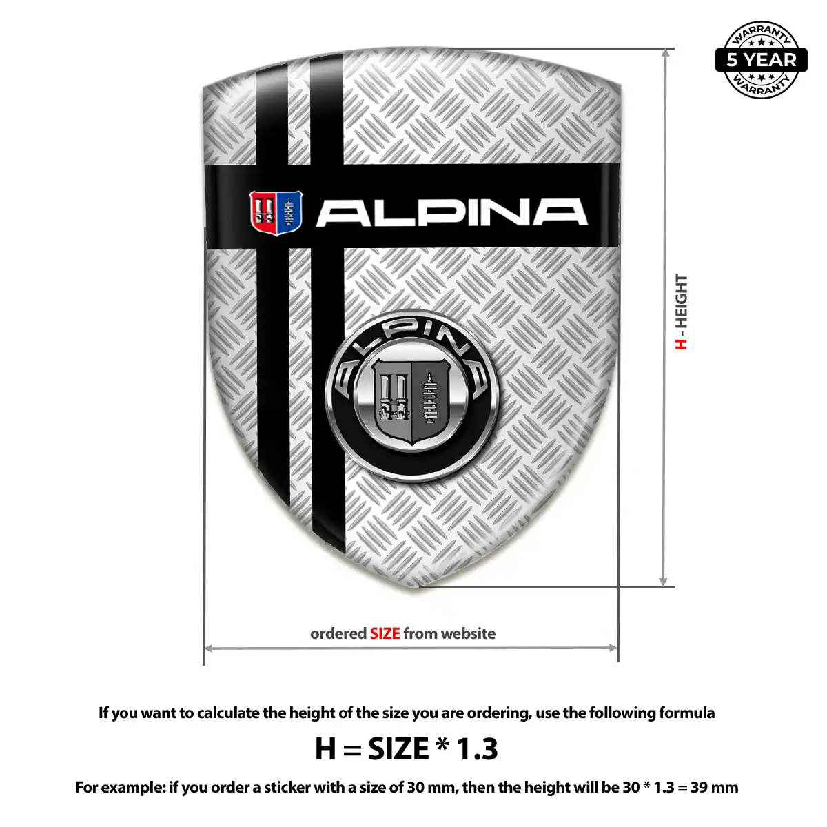 BMW Alpina Epoxy Domed Sticker Sleek Style