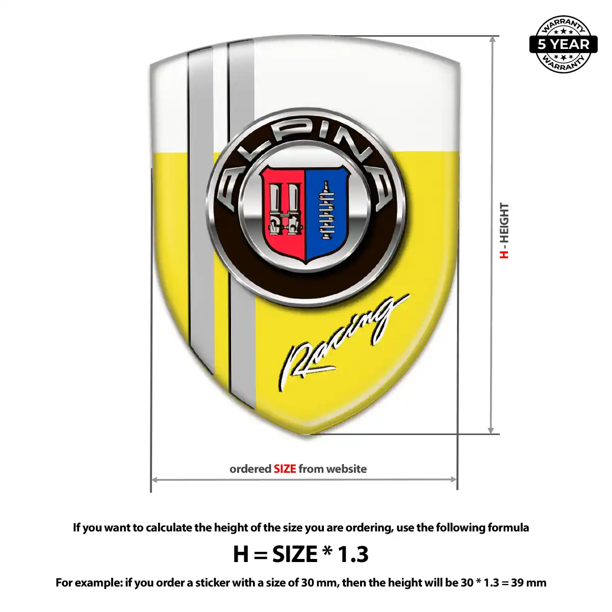 BMW Alpina Gel Badge Sticker Elite Finish
