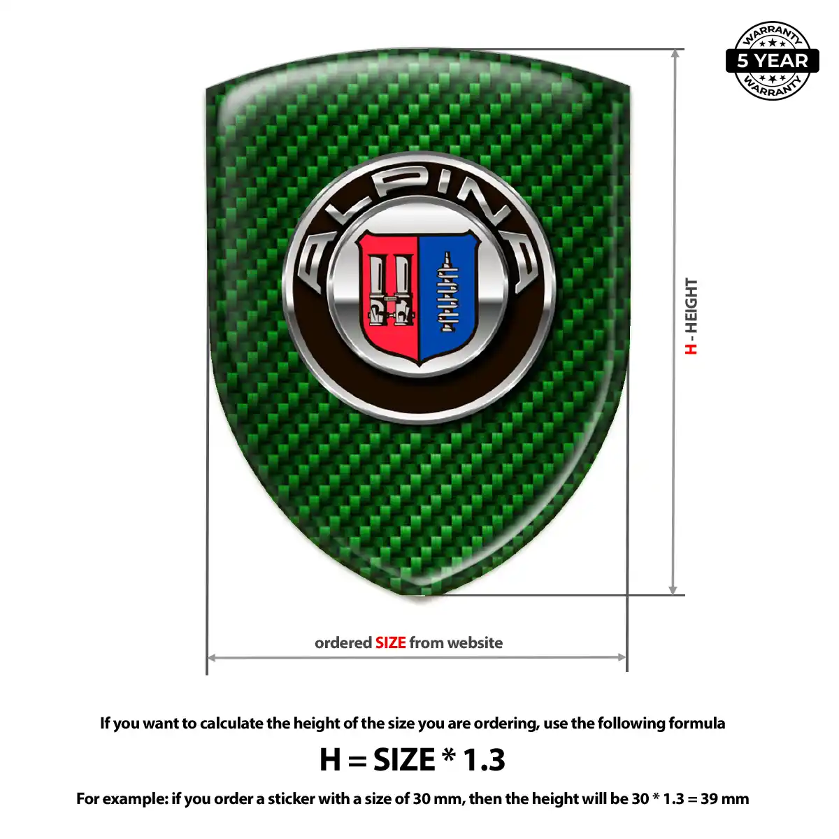 BMW Alpina Gel Badge Sticker Refined Design