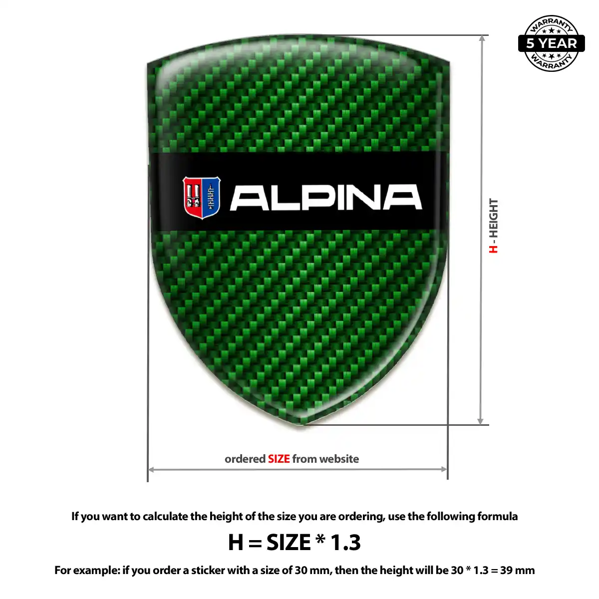 BMW Alpina Gel Badge Sticker Sleek Style
