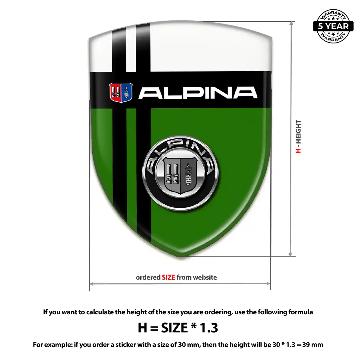 BMW Alpina Gel Emblem Sticker Elite Finish