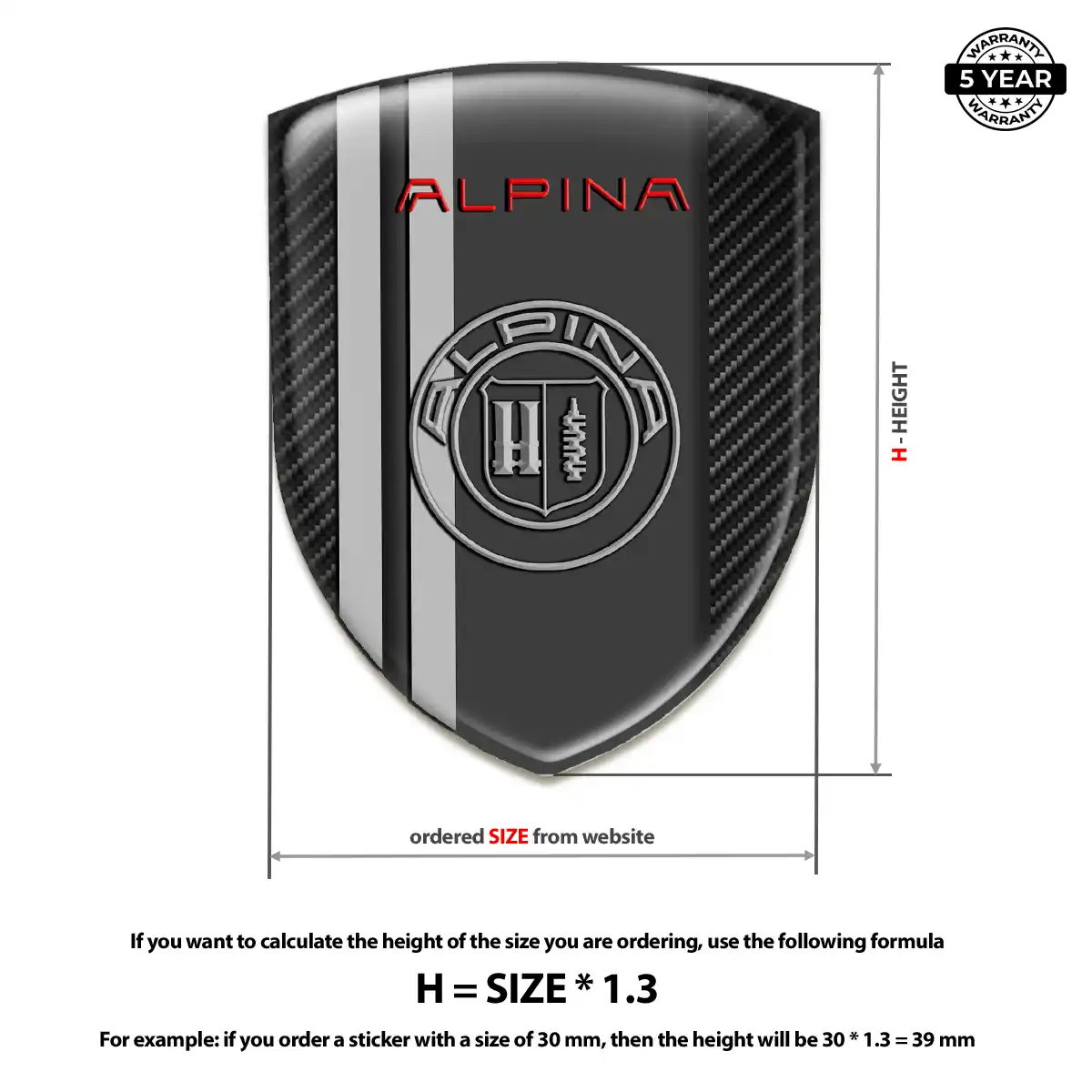 BMW Alpina Gel Emblem Sticker Refined Design