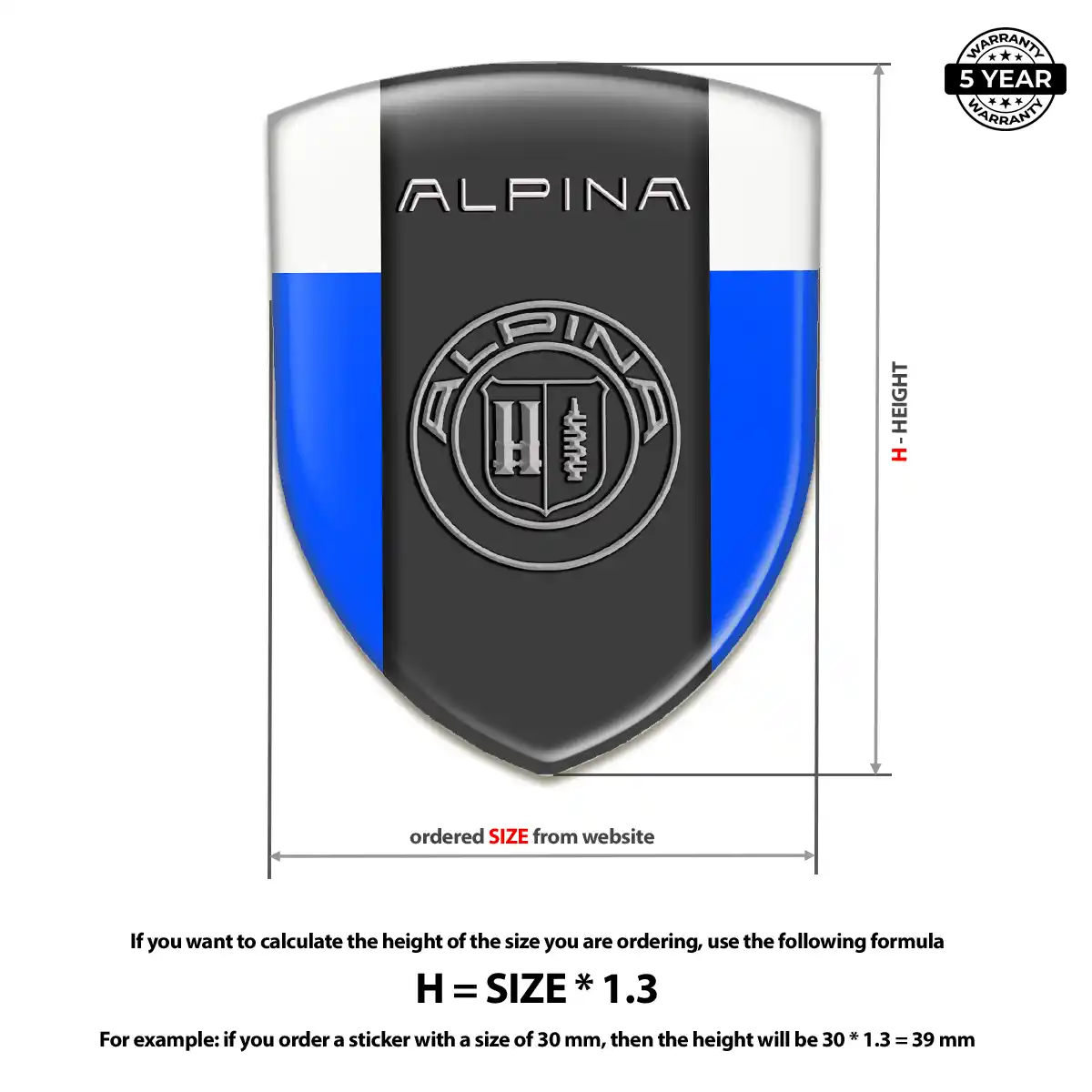 BMW Alpina Logo Badge Elite Finish