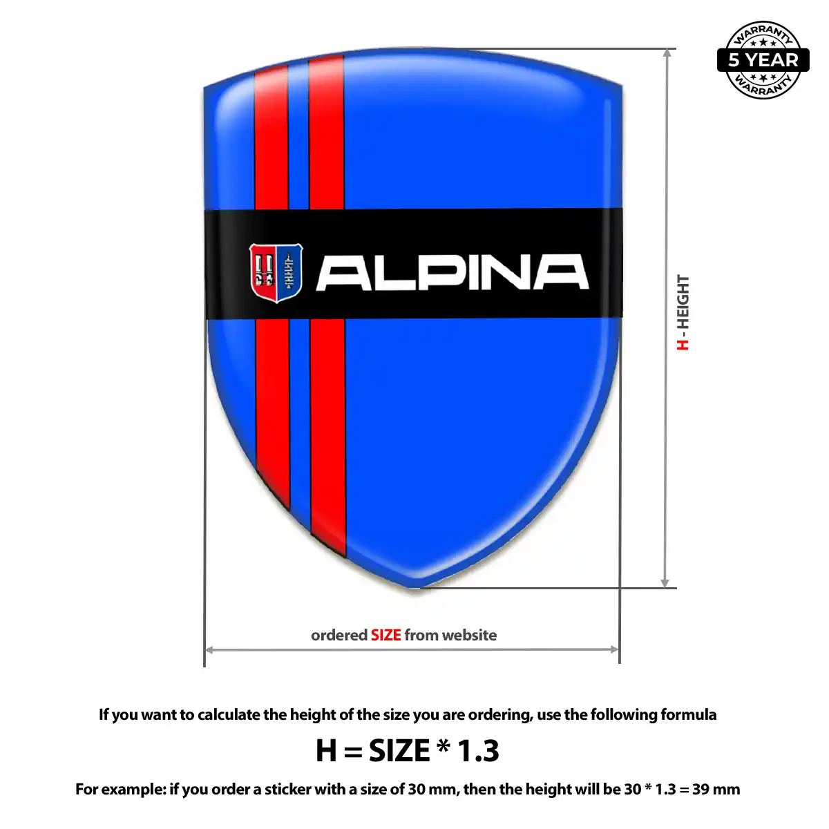 BMW Alpina Polyurethane Domed Sticker Sleek Style