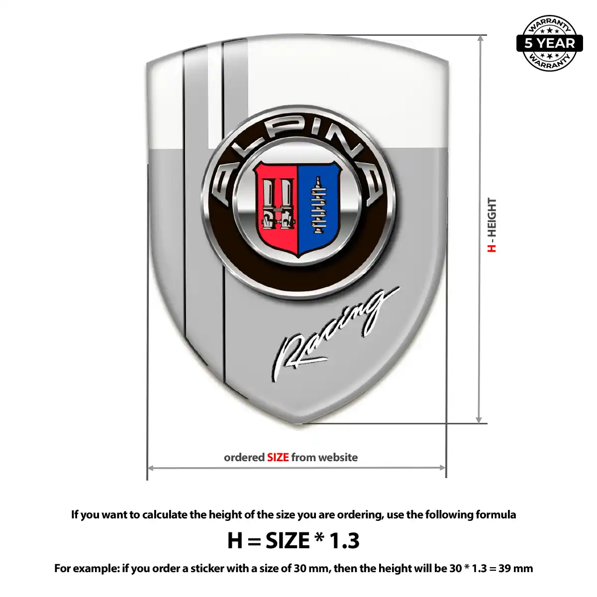 BMW Alpina Resin Domed Sticker Elite Finish