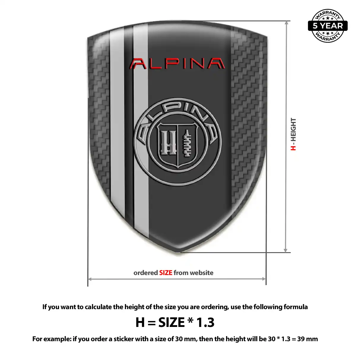 BMW Alpina Resin Domed Sticker Refined Design