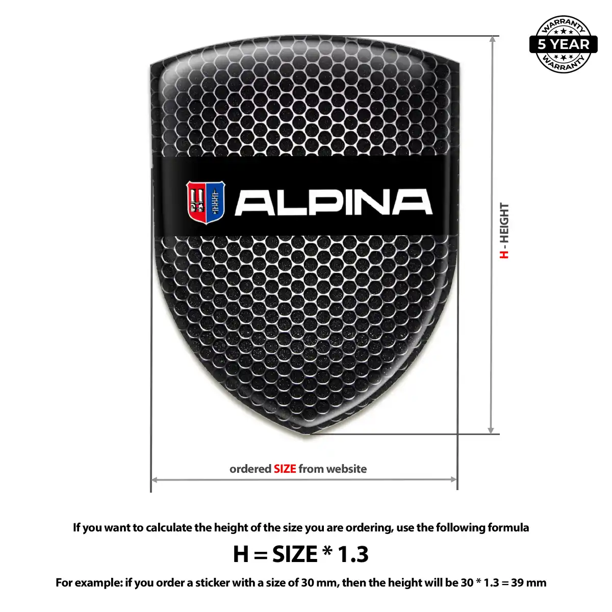 BMW Alpina Resin Domed Sticker Sleek Style
