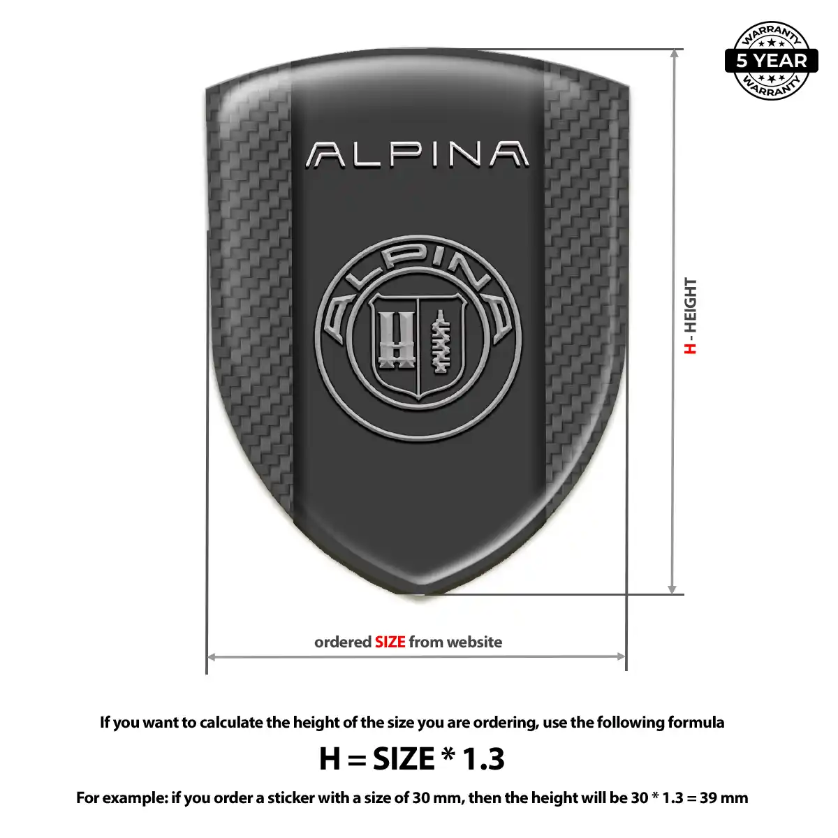 BMW Alpina Resin Emblem Sticker Elite Finish