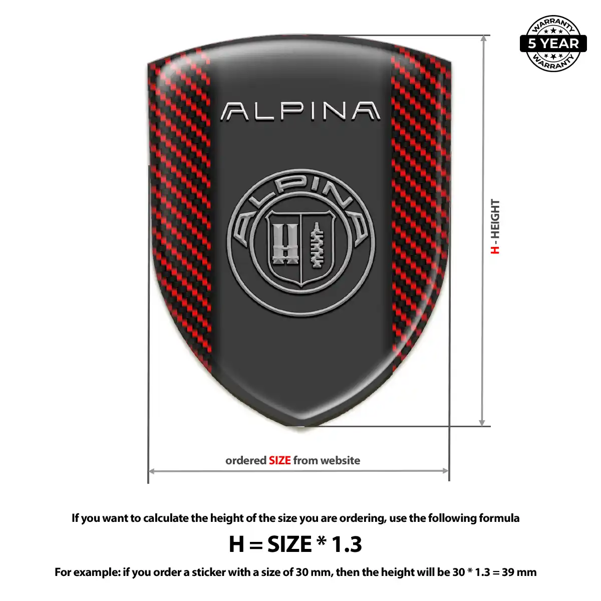 BMW Alpina Resin Emblem Sticker Refined Design