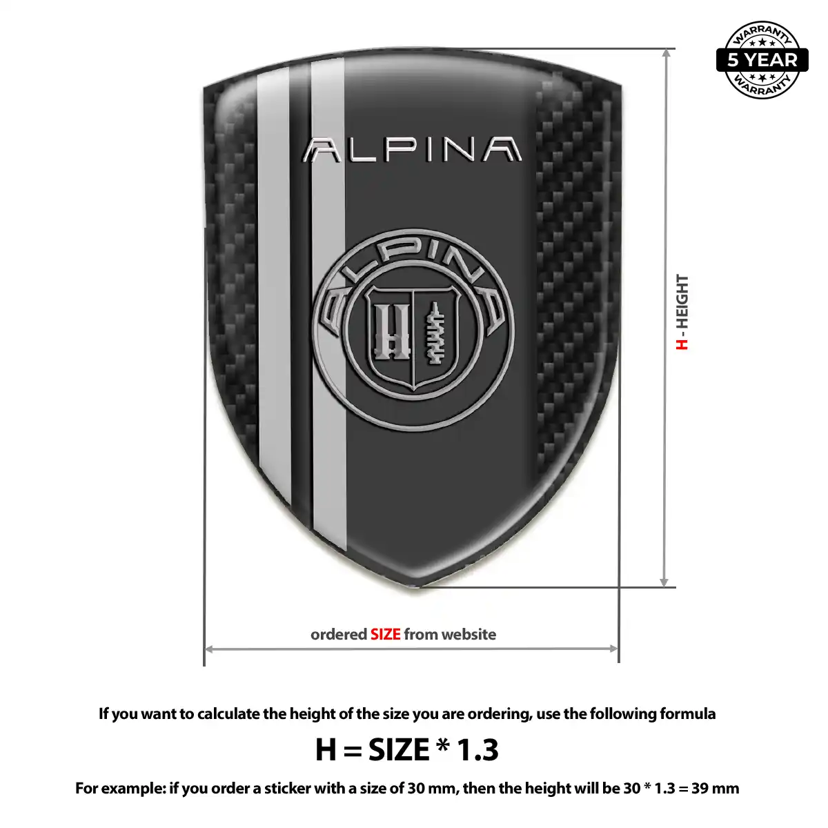 BMW Alpina Resin Emblem Sticker Sleek Style