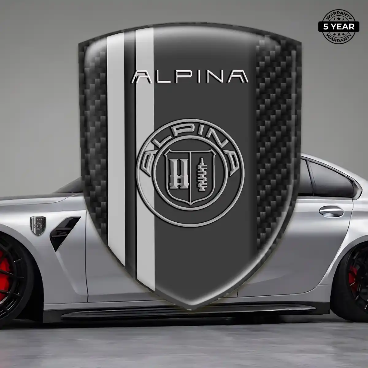 BMW Alpina Resin Emblem Sticker Sleek Style